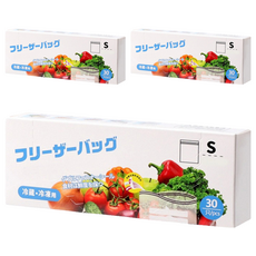 Geroots 蔬果食品加厚保鮮分裝密封袋, 小(S), 30個, 3盒