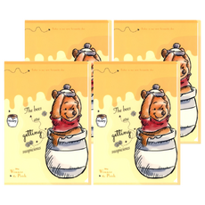 sun-star 小熊維尼95週年 L型 A4 資料夾 310 x 220 x 0.5mm 25g, 4個, 黃色