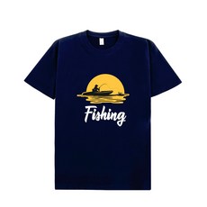 JB Fashion 釣魚夢圓領短袖T恤, 海軍藍