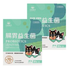 DOG CAT STAR 汪喵星球 犬貓用 腸胃益生菌, 30包 x 2g, 70億專利益菌, 支持腸胃功能, 增強免疫力, 2盒, Digestion