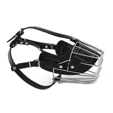 大型狗鐵製網格皮革狗嘴套M號 JT6820, 黑色的, 1個