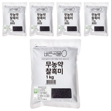 바른곡물 국산 무농약 찰흑미, 1kg, 5개