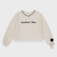 POLHAM KIDS 女童雙面針織半寬鬆版V領大學T PKE3TR2010