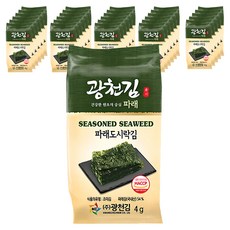 광천김 매일 먹어도 맛있는 파래 도시락김, 64g, 4개