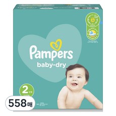 Pampers 幫寶適 Baby Dry黏貼型尿布, 第2階段, 558片