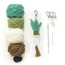 Mellowstory Stationery 編織套組 迷你大蔥鑰匙圈, 1個, 混合顏色