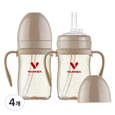 메똔느바나다 PPSU 회전 빨대컵, 180ml, 4개, 마일드초코
