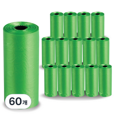 멍냥 강아지 배변봉투 리필형, 그린, 20개입, 60개