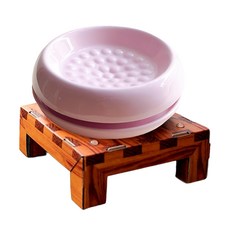 PUMIKZ 波米斯 BAGEL 貓及小型犬用陶瓷防蟻碗 簡約造型 外低內高設計 台灣製無毒陶瓷, 粉紅色, 1個