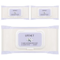 라이프넷 건조기용 드라이시트 섬유유연제 런드리 코튼 본품, 80매입, 3개