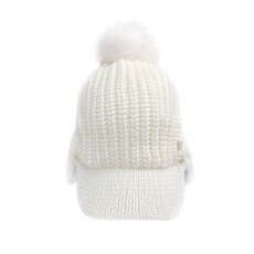 Goun Golf 針織毛球護耳帽, 白色, 1個