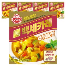 오뚜기 백세카레 고형 약간매운맛, 100g, 5개
