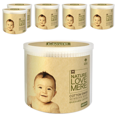 NATURE LOVE MERE 新生兒棉花棒, 600支, 6盒