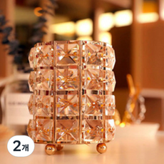 마켓레브 장식용 메이크업 브러쉬 통, 골드, 2개