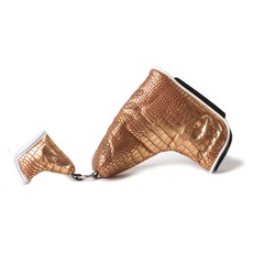 COLLYS GOLF 鱷魚紋 03 一字型推桿頭套, 金色, 1個