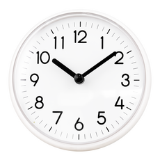 comet 家用圓形浴室吸盤防水時鐘, 現代白