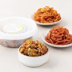 반찬 오이지 무침 120g + 오징어 고추장 진미채 100g + 동치미무 무침 120g, 340g, 1세트