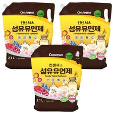 컨센서스 섬유유연제 베이비로션향 표준형 리필형, 2.1L, 3개