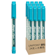 UNIPOINT 優點 螢光筆 721S, 水青, 24支