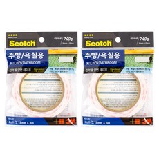 3M Scotch 廚房浴室用泡棉雙面膠帶 18mm x 3m, 2個