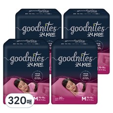 굿나이트 팬티형 키즈 기저귀 여아용, 중형(M), 320매