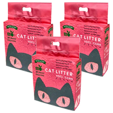 WELLON 威龍 BIO 細顆粒2.0 豆腐貓砂, 100%純天然豆腐與玉米製成, 水蜜桃, 2.5kg, 3包