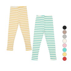 Rainbow Kids 兒童風格條紋羅紋內搭褲2件組