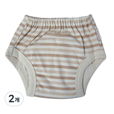 베이비앙 오가닉 3중 방수 배변훈련팬티, 베이지, 2개