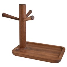 小麥購物 木製玄關收納掛鑰匙架 L2902, 實木色, 1個