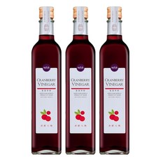 HSU'S LEGEND 潭酵天地 橡木桶純釀造水果醋 蔓越莓, 3個, 500ml