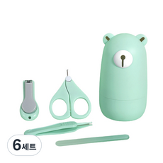 VOW 유아용 손톱깎이 세트, 그린베어, 6세트