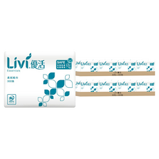 LIVI 優活 Essentials 柔拭紙巾, 雙層, 300抽, 30包, 2箱