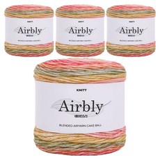 Knitt Airvely 毛線 100g, 54 蔬菜, 4個