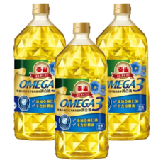 泰山OMEGA3芥花不飽和精華調合油 嚴選非基改芥花+亞麻仁 耐高溫220°C 煎煮炒炸皆宜 全素可食, 2L, 3瓶