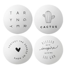 門把手緩衝防撞保護墊, 5 x 5 x 1cm, 白色, 4個