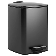 小麥購物 大容量腳踏式不銹鋼垃圾桶 L1288 10L, 鈦黑色, 1層