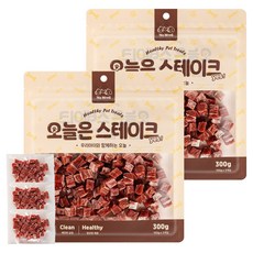 예스몽 오늘은 스테이크 강아지 간식, 연어 큐브, 300g, 2개
