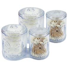 七星棉籤盒套裝, 透明, 2組