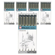Pigma Micron 繪圖筆組, 5套, 淺冷灰色, 冷灰色