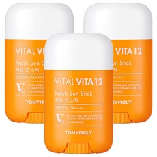 토니모리 바이탈 비타12 보송 선스틱 SPF50+ PA++++, 22g, 3개