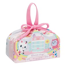 Skater 防皺束口便當袋 抽繩午餐袋 Gabby’s Dollhouse, 粉色, 1個