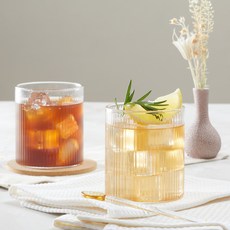 comet 家用褶皺線條耐熱玻璃杯 300ml, 2個, 透明