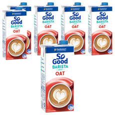 So Good 咖啡師燕麥奶, 質地濃厚 穀物香氣, 全素可食 無糖無膽固醇, 1L, 6瓶