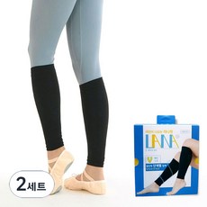 라나핏 의료기기 압박밴드 종아리형 블랙 2p, 2세트, 종아리/무릎형