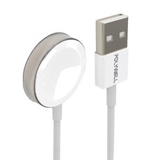 POLYWELL 寶利威爾 USB磁吸充電線, 白色, 1條