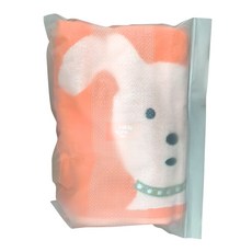 星紅織品 經典可愛狗純棉浴巾 70x140公分 100%純棉, 橘色, 1條