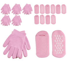 페이스바디 미용보습 굳은살 젤 장갑 + 풋팩 세트 핑크, 6개, 500g