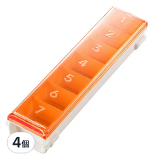 tescoma 7格一週藥盒 分裝盒, PMMA/PS/PP 塑料, 附4張貼紙, 4個