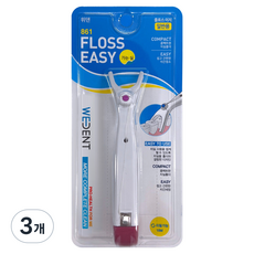WEDENT 威登 Floss-easy 支架型細線牙線棒 粉紅色, 22mm, 3個, 1入