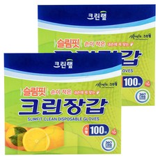 크린랩 슬림핏 크린장갑, 100개입, 2개